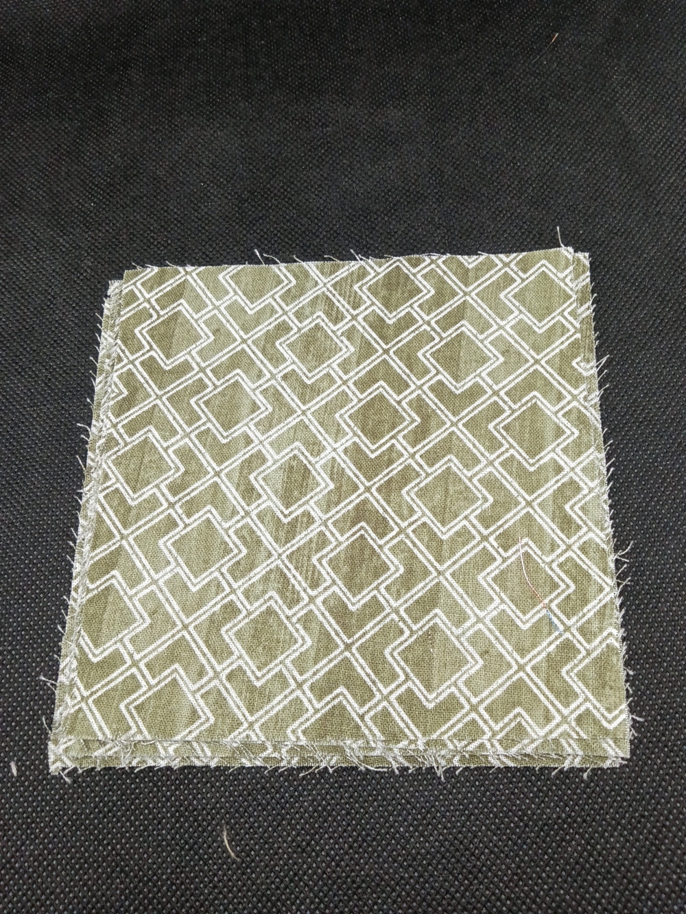 Olive Geometric Fabric Accent Squares 5 Pcs 4.75 Inch